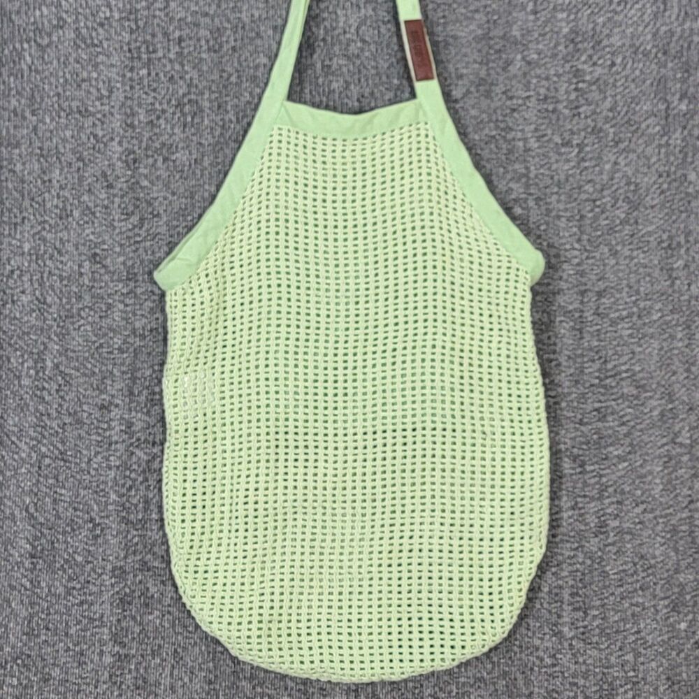 Sand Cloud Crochet Tote Green 100% Organic Cotton Mesh Boho Market Shoulder Bag - Picture 2 of 11